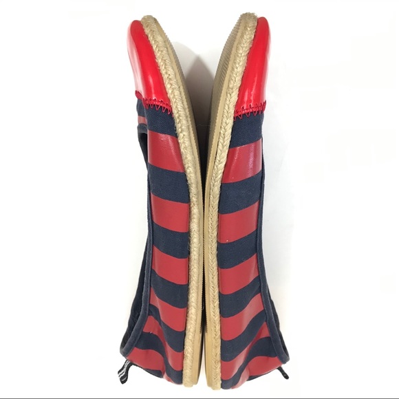 Nautica Scow Blue Red Striped Flats Cap Toe Size 9 - Picture 4 of 7